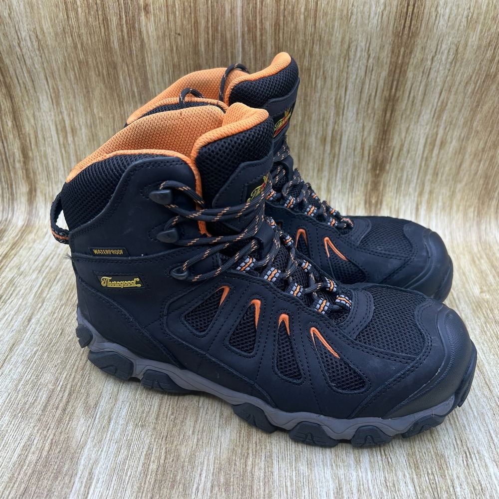 Thorogood Crosstrek Work Boots Men's 8W Black Composite Toe Waterproof 804-6296